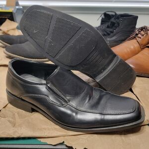Black Leather Men's Loafers